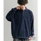 ネイビー | ポロシャツ カットコーデュロイ オーバーサイズ | Rocky Monroe