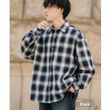 ブラック(チェック) | カジュアルシャツ 長袖 オーバーサイズ | Rocky Monroe