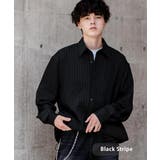 ブラック(ストライプ） | シャツジャケット シャツ 長袖 | Rocky Monroe