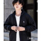 ブラック | フルジップパーカー 裏起毛 ユーエスポロアッスン | Rocky Monroe