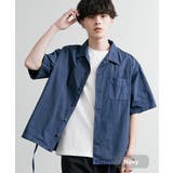 ネイビー | カジュアルシャツ 半袖 ヴィンテージライク | Rocky Monroe