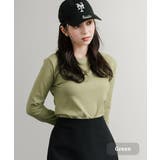 グリーン | 長袖Tシャツ 無地 クルーネック | Rocky Monroe【woman】