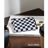 ブラック×ホワイト | ウォレット チェック刺繍 日本製 | Rocky Monroe