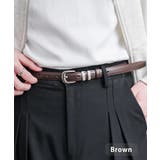 ブラウン | レザーベルト スクエアバックル 本革 | Rocky Monroe