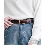 ワイン | レザーベルト メッシュ 本革 | Rocky Monroe