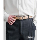 ベージュ | レザーベルト スクエアバックル 本革 | Rocky Monroe