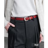 レッド | レザーベルト メッシュ 本革 | Rocky Monroe