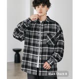 ブラックチェックB | 長袖チェックシャツ ネルシャツ オーバーサイズ | Rocky Monroe