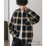 ブラックチェックC | 長袖チェックシャツ ネルシャツ オーバーサイズ | Rocky Monroe