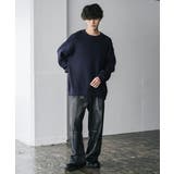 ワッフルニットセーター 無地 配色リブ | Rocky Monroe | 詳細画像19 