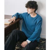 ワッフルニットセーター 無地 配色リブ | Rocky Monroe | 詳細画像30 