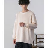 オフ | ワッフルニットセーター 無地 配色リブ | Rocky Monroe