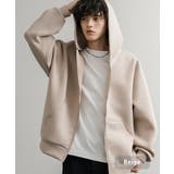 ベージュ | ジップパーカー ダンボールニット 無地 | Rocky Monroe