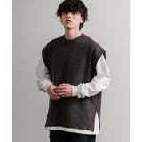 ニットベスト クルーネック ウール混メランジ | Rocky Monroe | 詳細画像7 