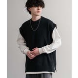 ニットベスト クルーネック ウール混メランジ | Rocky Monroe | 詳細画像2 