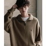 ユーエスポロアッスン 長袖畦編みニット ハーフジップ | Rocky Monroe | 詳細画像13 