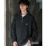 チャコール | ユーエスポロアッスン 長袖畦編みニット ハーフジップ | Rocky Monroe