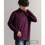4.ワイン | 長袖カットソー フリース タートルネック | Rocky Monroe
