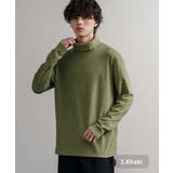 5.カーキ | 長袖カットソー フリース タートルネック | Rocky Monroe