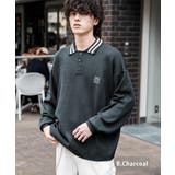 B.チャコール | ポロシャツ ニット ワンポイント刺繍 | Rocky Monroe