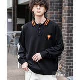 A.ブラック | ポロシャツ ニット ワンポイント刺繍 | Rocky Monroe