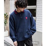 A.ネイビー | ポロシャツ ニット ワンポイント刺繍 | Rocky Monroe
