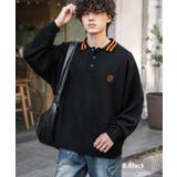 B.ブラック | ポロシャツ ニット ワンポイント刺繍 | Rocky Monroe