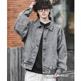 ブラック(ケミカル) | デニムジャケット ブルゾン オーバーサイズ | Rocky Monroe