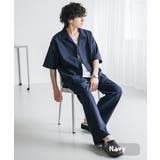 ネイビー | セットアップ 開襟半袖シャツ イージーパンツ | Rocky Monroe