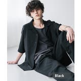 ブラック | セットアップ 開襟半袖シャツ イージーパンツ | Rocky Monroe