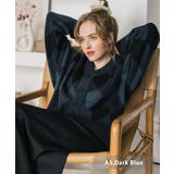 A5.ダークブルー | ニットカーディガン 総柄 チェック | Rocky Monroe