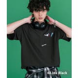 48.インクブラック | CONVERSE 半袖ロゴT エンブレム刺繍 | Rocky Monroe