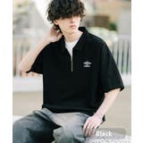 ブラック | UMBRO ハーフジップ 半袖ポロシャツ | Rocky Monroe