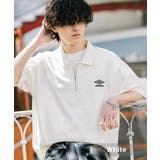 ホワイト | UMBRO ハーフジップ 半袖ポロシャツ | Rocky Monroe