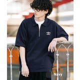 ネイビー | UMBRO ハーフジップ 半袖ポロシャツ | Rocky Monroe