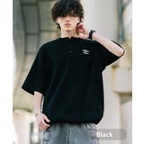 ブラック | UMBRO ヘンリーネック ワッフル半袖Tシャツ | Rocky Monroe