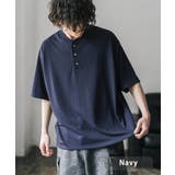 ネイビー | 接触冷感 Tシャツ ヘンリーネック | Rocky Monroe