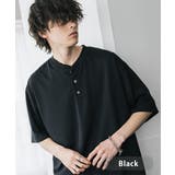 ブラック | 接触冷感 Tシャツ ヘンリーネック | Rocky Monroe