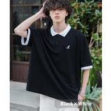 ブラック×ホワイト | KANGOL 半袖ポロシャツ 接触冷感 | Rocky Monroe