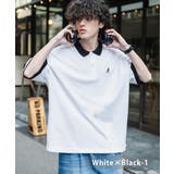 ホワイト×ブラック-1 | KANGOL 半袖ポロシャツ 接触冷感 | Rocky Monroe