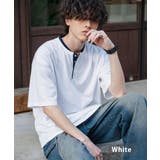 ホワイト | Tシャツ 半袖 ヘンリーネック | Rocky Monroe