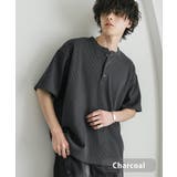 チャコール | Tシャツ 半袖 ヘンリーネック | Rocky Monroe