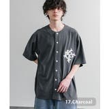 17.チャコール | ベースボールシャツ 半袖 ピグメント加工 | Rocky Monroe