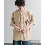 20.ベージュ | ベースボールシャツ 半袖 ピグメント加工 | Rocky Monroe