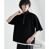 ブラック | フェイクスエード ハーフジップ プルオーバー | Rocky Monroe
