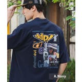 A.ネイビー | ddp バックプリントT オーバーサイズ | Rocky Monroe