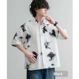 ブラック | カジュアルシャツ 半袖 スノーカモ | Rocky Monroe
