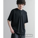 19.ブラック | 接触冷感 Tシャツ ヘンリーネック | Rocky Monroe