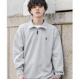 杢グレー | スウェット 裏起毛 ハーフジップ | Rocky Monroe