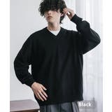 ブラック | ニット セーター Vネック | Rocky Monroe